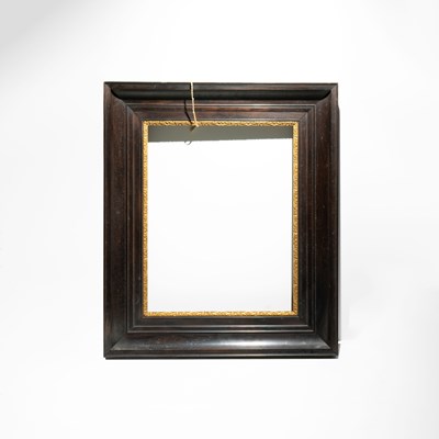 Lot 36 - Rectangular Ebonised Wood Frame with Gilt Inner Slip