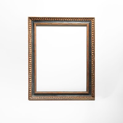 Lot 34 - Rectangular Wooden Frame with Carved Oval Motif Decoration