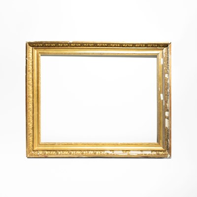 Lot 16 - Rectangular Gilt Composition Frame with Floral Relief