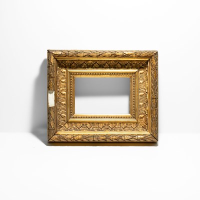 Lot 20 - Small Rectangular Giltwood Frame with Foliate and Beaded Moulding