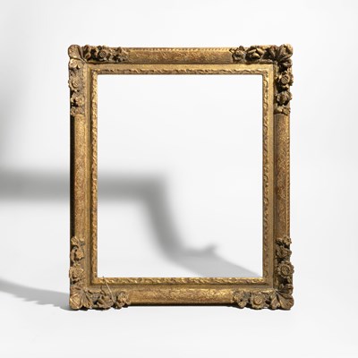 Lot 51 - Large Rectangular Gilt Composition Frame with Floral and Foliate Relief