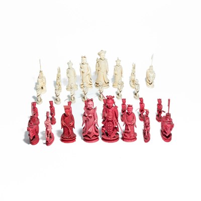 Lot 135 - King George III vs. Chinese Emperor" export chess set