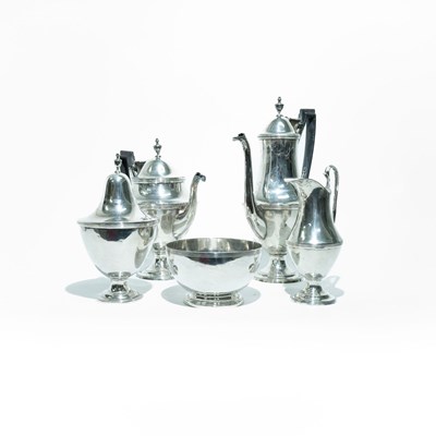 Lot 101 - Portuguese D. Maria silver tea and coffee service