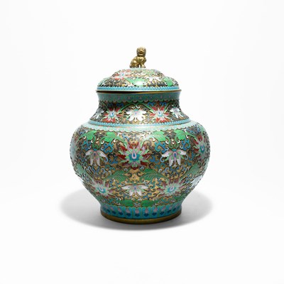 Lot 131 - Chinese cloisonné ginger jar (also referred to as an urn or lidded vase)