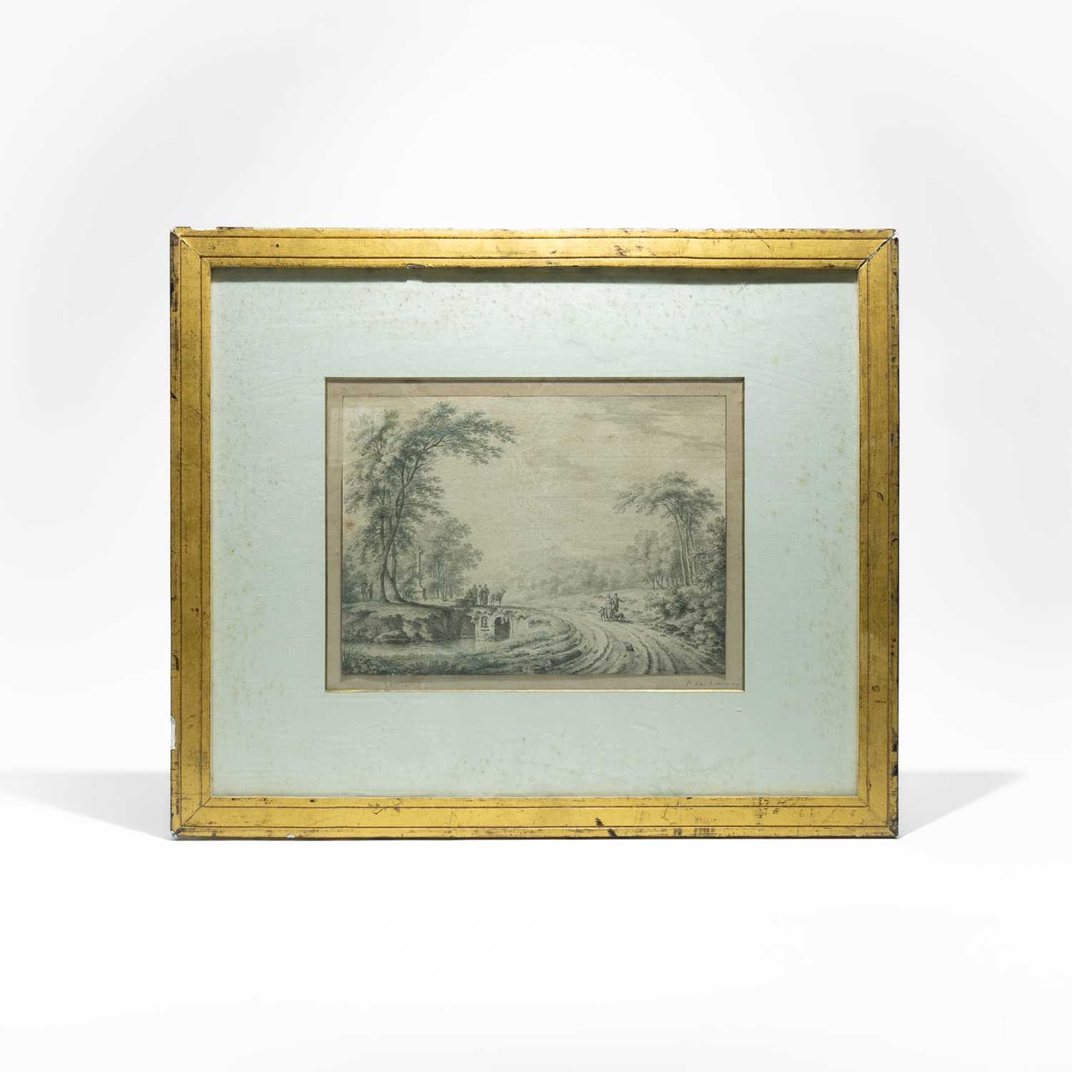 Lot 91 - Drawing of a Landscape with figures