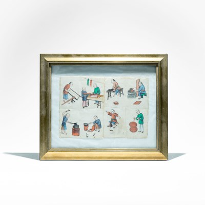Lot 142 - A Chinese pith painting, "Scenes of China"