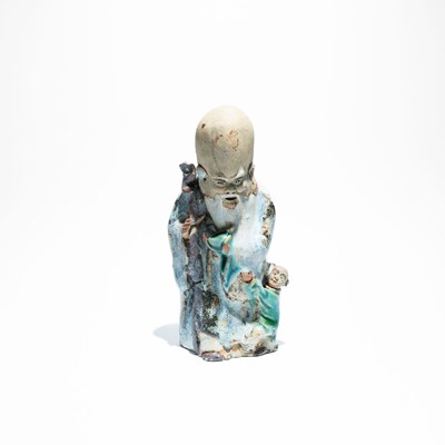 Lot 134 - Shekwan ceramic figurine of Shou Lao, "Mudmen"