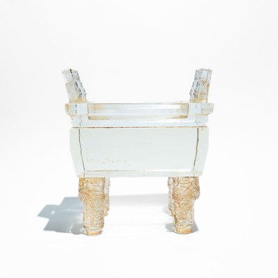 Lot 116 - A Chinese Rock Crystal "Fang Ding"