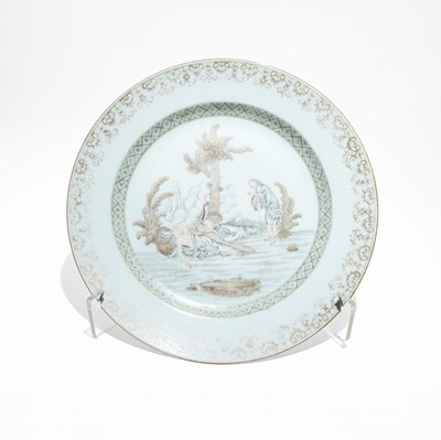 Lot 120 - Chinese Export porcelain plate" Cimon and Iphigenia"