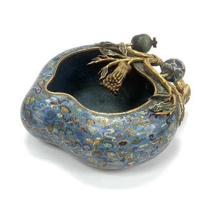 Lot 136 - A Cloisonné Enamel and Gilt-Bronze 'Peach' Basin