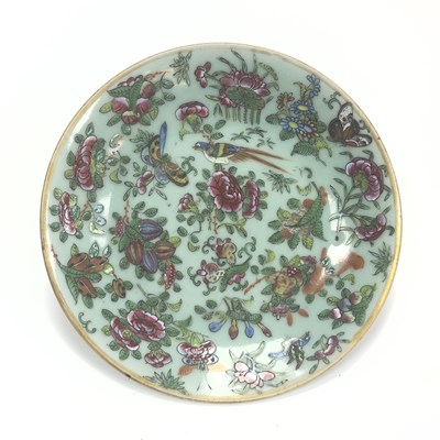 Lot 163 - A Fine Celadon-ground 'Famille Rose' Plate