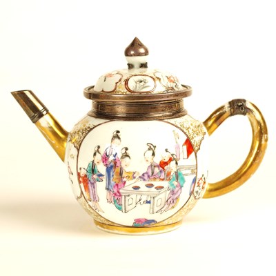 Lot 141 - A 'Mandarin' Palette Famille Rose Porcelain Teapot