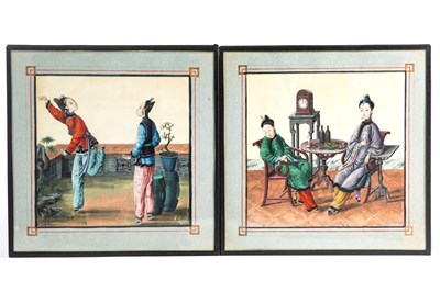 Lot 62 - Two Finely Detailed Chinese Export Gouaches on Paper