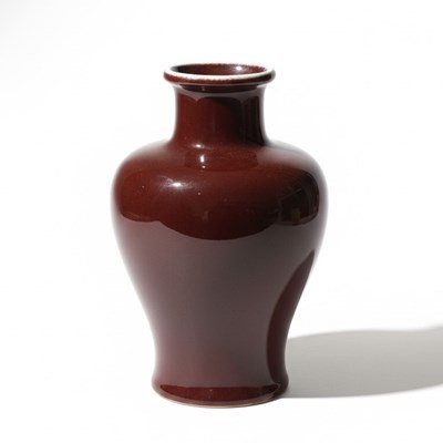 Lot 79 - A copper-red glazed "sang de boeuf"Langyao vase
