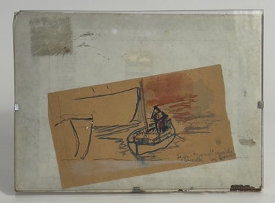 Lot 25 - An ink and wash study of marseille harbor