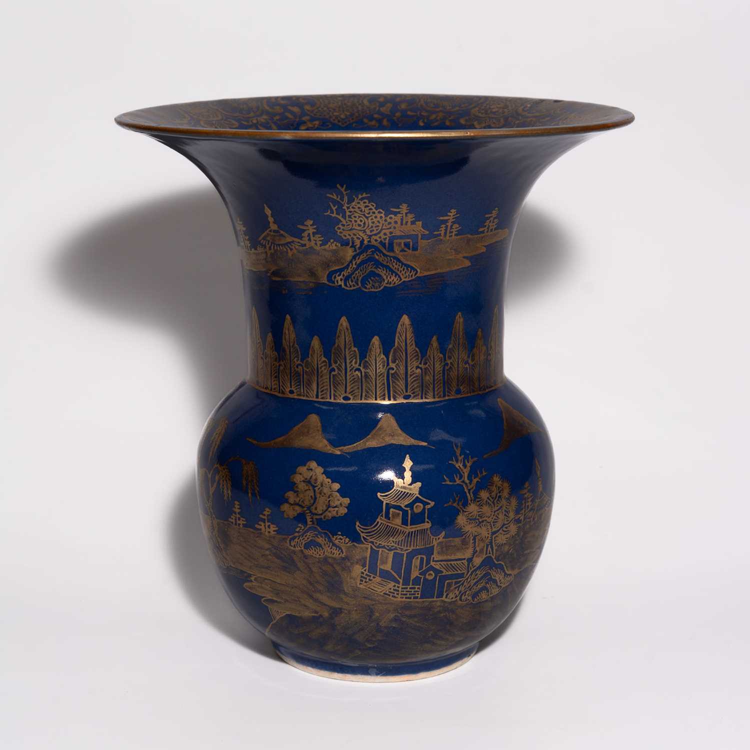 Lot 152 - A Powder-Blue and Gilt-Decorated 'Landscape' Zhadou