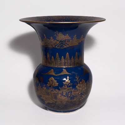Lot 152 - A Powder-Blue and Gilt-Decorated 'Landscape' Zhadou
