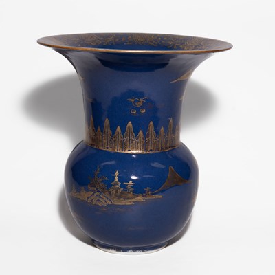 Lot 152 - A Powder-Blue and Gilt-Decorated 'Landscape' Zhadou