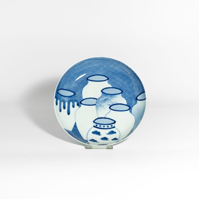 Lot 52 - A Nabeshima-Style Blue and White Porcelain Dish