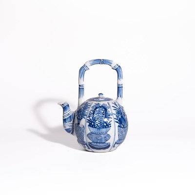 Lot 78 - A Rare Blue and White Porcelain Teapot and Cover