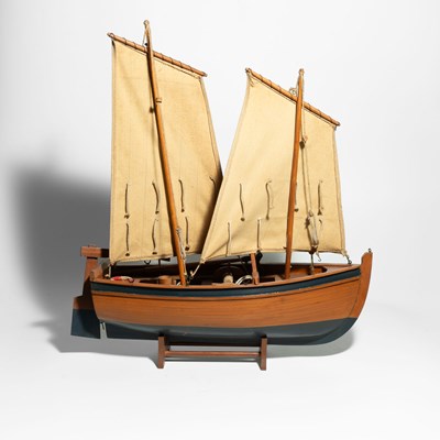 Lot 16 - A Detailed Nautical Model of a Traditional Two-Masted Sailing Vessel