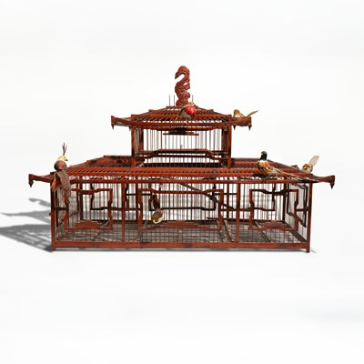 Lot 138 - A Large And Finely Constructed Bamboo bird Cage
