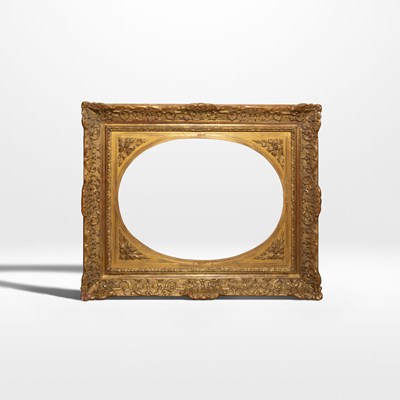 Lot 21 - A fine louis philippe style gilded wood and gesso frame with oval aperture
